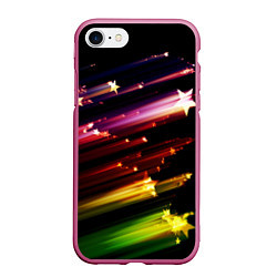 Чехол iPhone 7/8 матовый Полет звезды, цвет: 3D-малиновый