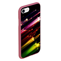 Чехол iPhone 7/8 матовый Полет звезды, цвет: 3D-малиновый — фото 2