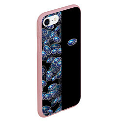 Чехол iPhone 7/8 матовый SUBARU HALF PATTERN LOGO, цвет: 3D-баблгам — фото 2