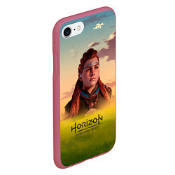 Чехол iPhone 7/8 матовый Horizon Forbidden West Aloy, цвет: 3D-малиновый — фото 2