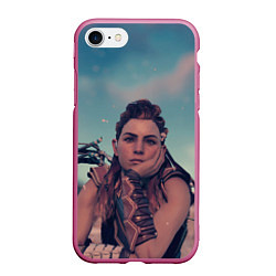 Чехол iPhone 7/8 матовый Horizon Forbidden West - Aloy, цвет: 3D-малиновый