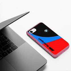 Чехол iPhone 7/8 матовый BMW MOTOSPORT 2022, цвет: 3D-малиновый — фото 2