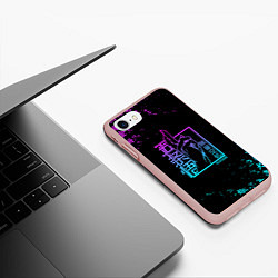 Чехол iPhone 7/8 матовый СУКУНА МАГИЧЕСКАЯ БИТВА НЕОН SUKUNA NEON, цвет: 3D-светло-розовый — фото 2