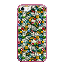 Чехол iPhone 7/8 матовый Казино - Casino, цвет: 3D-малиновый