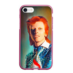 Чехол iPhone 7/8 матовый Ziggy Stardust Portrait, цвет: 3D-малиновый