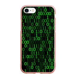 Чехол iPhone 7/8 матовый Бинарный Код Binary Code, цвет: 3D-светло-розовый