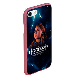 Чехол iPhone 7/8 матовый Horizon Forbidden West - Молнии, цвет: 3D-малиновый — фото 2