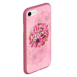Чехол iPhone 7/8 матовый Hello march, цвет: 3D-малиновый — фото 2