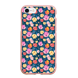 Чехол iPhone 7/8 матовый Поле цветов, цвет: 3D-светло-розовый