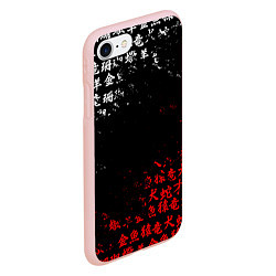 Чехол iPhone 7/8 матовый КРАСНО БЕЛЫЕ ИЕРОГЛИФЫ ЯПОНИЯ БРЫЗГИ, цвет: 3D-светло-розовый — фото 2
