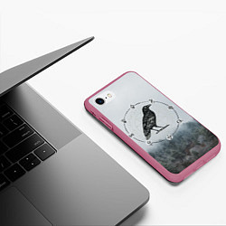 Чехол iPhone 7/8 матовый ВОРОН НА РУНАХ РУНЫ, цвет: 3D-малиновый — фото 2