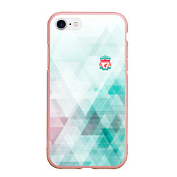 Чехол iPhone 7/8 матовый Liverpool лфк, цвет: 3D-светло-розовый