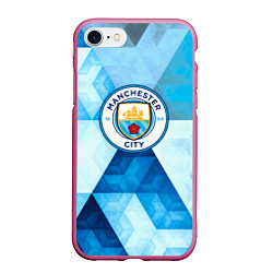 Чехол iPhone 7/8 матовый Манчестер сити manchester city, цвет: 3D-малиновый