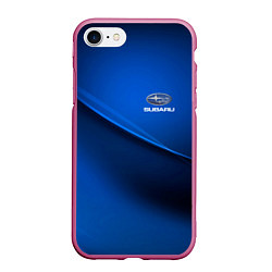 Чехол iPhone 7/8 матовый Subaru sport, цвет: 3D-малиновый