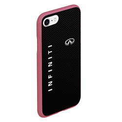 Чехол iPhone 7/8 матовый Infinity карбон, цвет: 3D-малиновый — фото 2
