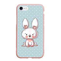 Чехол iPhone 7/8 матовый Маленький зайчик, цвет: 3D-светло-розовый