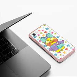 Чехол iPhone 7/8 матовый Lalafanfan в звездах, цвет: 3D-светло-розовый — фото 2