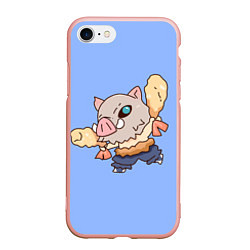 Чехол iPhone 7/8 матовый Inosuke and shrimp, цвет: 3D-светло-розовый