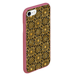 Чехол iPhone 7/8 матовый Классический узор золотой, цвет: 3D-малиновый — фото 2