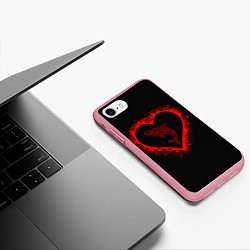 Чехол iPhone 7/8 матовый Любовь к морю Акула, цвет: 3D-баблгам — фото 2