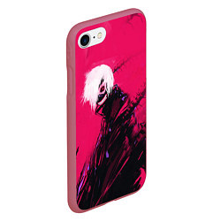 Чехол iPhone 7/8 матовый Канеки Кен Kaneki Tokyo Ghoul, цвет: 3D-малиновый — фото 2