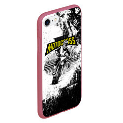 Чехол iPhone 7/8 матовый Motocross Мотокросс, цвет: 3D-малиновый — фото 2
