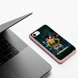 Чехол iPhone 7/8 матовый Panam Панам Cyberpunk2077, цвет: 3D-светло-розовый — фото 2