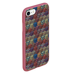 Чехол iPhone 7/8 матовый Разноцветные Кубические Узоры, цвет: 3D-малиновый — фото 2
