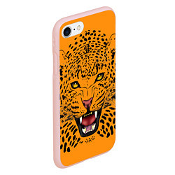 Чехол iPhone 7/8 матовый Leopard Леопард, цвет: 3D-светло-розовый — фото 2