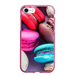 Чехол iPhone 7/8 матовый Colorful Macaroons, цвет: 3D-малиновый