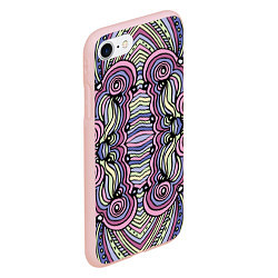 Чехол iPhone 7/8 матовый Абстракция разноцветная Калейдоскоп Фиолетовый, зе, цвет: 3D-светло-розовый — фото 2