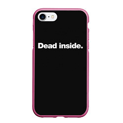 Чехол iPhone 7/8 матовый Dead Inside Надпись, цвет: 3D-малиновый