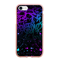 Чехол iPhone 7/8 матовый НЕОНОВОЕ ГРАФФИТИ НЕОНОВЫЕ БРЫЗГИ, цвет: 3D-светло-розовый