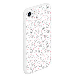 Чехол iPhone 7/8 матовый Кошачий паттерн с щечками и лапками Милота, цвет: 3D-белый — фото 2