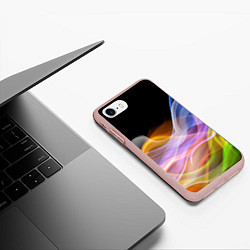 Чехол iPhone 7/8 матовый Цветной дым Color pattern, цвет: 3D-светло-розовый — фото 2
