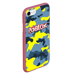 Чехол iPhone 7/8 матовый Roblox Камуфляж Жёлто-Голубой, цвет: 3D-малиновый — фото 2