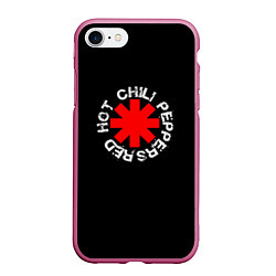 Чехол iPhone 7/8 матовый Red Hot Chili Peppers Rough Logo, цвет: 3D-малиновый