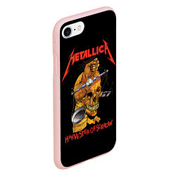 Чехол iPhone 7/8 матовый METALLICA - HARVESTER OF SORROW, цвет: 3D-светло-розовый — фото 2