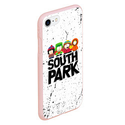 Чехол iPhone 7/8 матовый Южный парк мультфильм - персонажи South Park, цвет: 3D-светло-розовый — фото 2