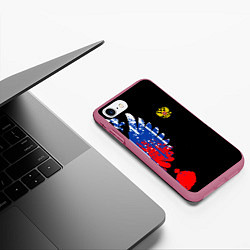Чехол iPhone 7/8 матовый Герб russia, цвет: 3D-малиновый — фото 2