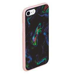 Чехол iPhone 7/8 матовый Абстракция Живописные волны, цвет: 3D-светло-розовый — фото 2