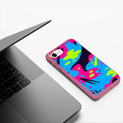 Чехол iPhone 7/8 матовый Color abstract pattern Summer, цвет: 3D-малиновый — фото 2