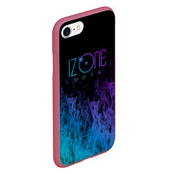 Чехол iPhone 7/8 матовый Izone neon огонь, цвет: 3D-малиновый — фото 2