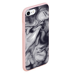 Чехол iPhone 7/8 матовый Бело-черный тай-дай, цвет: 3D-светло-розовый — фото 2