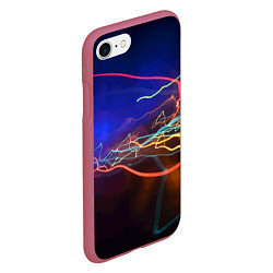 Чехол iPhone 7/8 матовый Neon vanguard pattern Lightning Fashion 2023, цвет: 3D-малиновый — фото 2