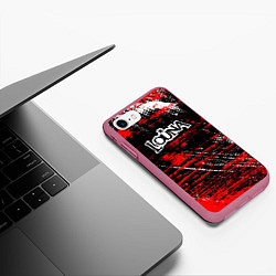 Чехол iPhone 7/8 матовый Louna краски, цвет: 3D-малиновый — фото 2