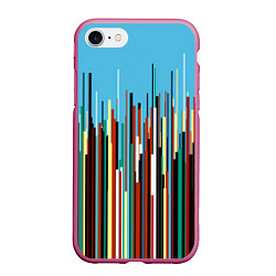 Чехол iPhone 7/8 матовый Красочный растр Fashion, цвет: 3D-малиновый