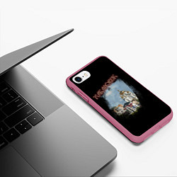 Чехол iPhone 7/8 матовый Город Хабаровск, цвет: 3D-малиновый — фото 2