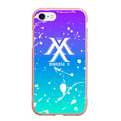 Чехол iPhone 7/8 матовый Monsta x, цвет: 3D-светло-розовый
