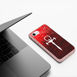 Чехол iPhone 7/8 матовый The Masquerade Bloodhunt Emblem, цвет: 3D-светло-розовый — фото 2